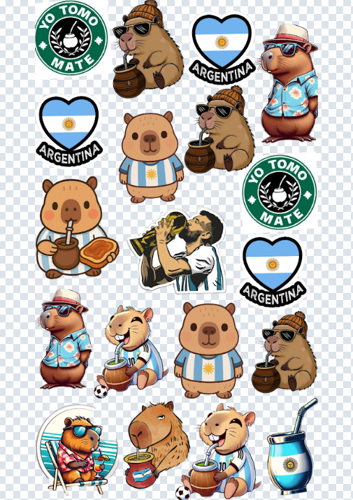 Mega Pack Argentina – Stickers de Argentina para Sublimación + Álbumes Históricos + Juego de cartas UNO con los Jugadores | Descarga Inmediata
