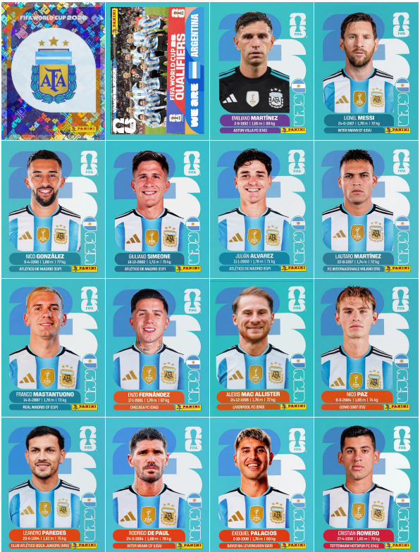 Mega Pack Argentina – Stickers de Argentina para Sublimación + Álbumes Históricos + Juego de cartas UNO con los Jugadores | Descarga Inmediata