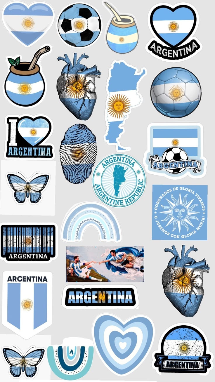 Mega Pack Argentina – Stickers de Argentina para Sublimación + Álbumes Históricos + Juego de cartas UNO con los Jugadores | Descarga Inmediata